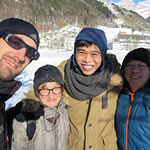 Max, Helga, Michi und Tai-Ha in Engelberg.