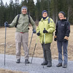 Seppi, Astrid und Helga beim Wandern